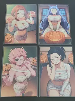 My Hero Academia Girls - ACG Anime Girl Doujin Waifu DIY Card - 4 Card Set - Image 1