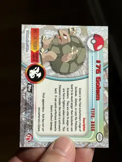 Golem #76 Chrome Holo Pokemon Topps Chrome Series 1 Card 2000 Vintage LP - Image 2