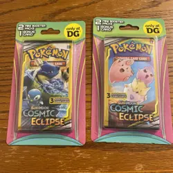 Pokemon Cosmic Eclipse 3 card mini Booster 2 Pack LOT Blastoise & Togepi SEALED - Image 1