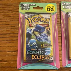 Pokemon Cosmic Eclipse 3 card mini Booster 2 Pack LOT Blastoise & Togepi SEALED - Image 2