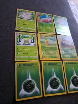9 Card Grass Pokemon Lot Exeggcute/Exeggutor 2 Reverse Holos And Base 2 Energys - Image 1