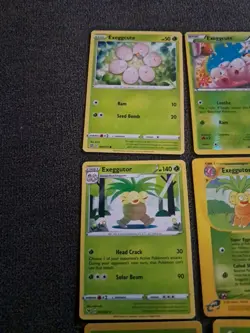 9 Card Grass Pokemon Lot Exeggcute/Exeggutor 2 Reverse Holos And Base 2 Energys - Image 4