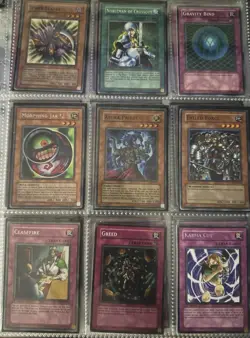 🃏 Yu-Gi-Oh! Vintage 9-Card Slab Sheet - Classic Staples for Sale! 🃏 - Image 1