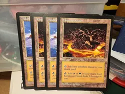 Oversized 6 By 9 Mtg 2 Karplusan Forest & 2 Adarker Wastes Arena League - Image 1