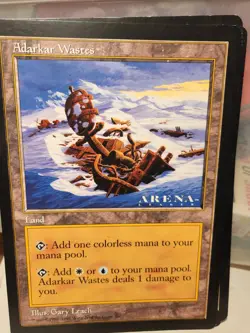 Oversized 6 By 9 Mtg 2 Karplusan Forest & 2 Adarker Wastes Arena League - Image 3