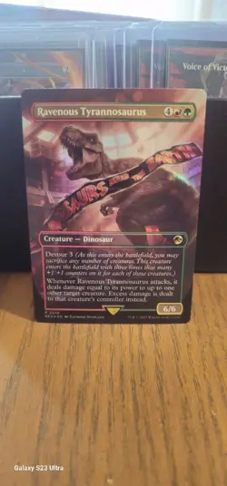 MTG Ravenous Tyrannosaurus Borderless Foil 0018 Lost Caverns - Image 3