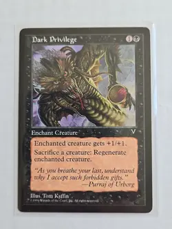 Dark Privilege - Visions - LP - MTG Magic - Common - Enchant Creature - Image 1