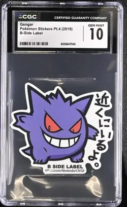2019 B-Side Label Pokemon Stickers Gengar 10 Graded - Image 1