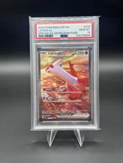 2024 POKEMON SSP EN-SURGING SPARKS SPECIAL ILLUSTRATION RARE LATIAS EX PSA 10 - Image 1