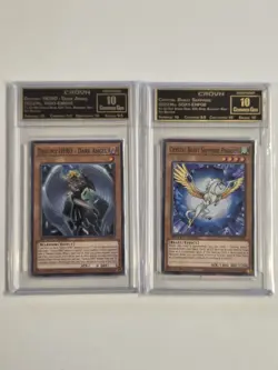 Destiny HERO Dark Angel CCG 10 Yugioh Slab Set x2 NOT PSA + BONUS GEM MINT 10 - Image 1