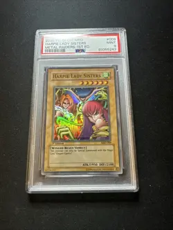 Yugioh Harpie Lady Sisters MRD 1st Edition PSA9 HEAVY FADE - Image 1