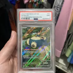 PSA 9 POKEMON SNORLAX 051 MEW-151 POKEMON CENTER ETB PROMO PSA 9 - Image 1