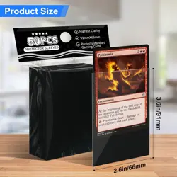 Black Card Sleeves Fit for MTG, 300 Pack Perfect Standard 300, - Image 2