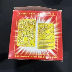 Pokemon Cards 23K Gold Plated CHARIZARD Trading Card 1999 Burger King Ball - - Image 5