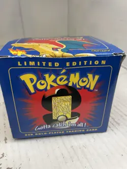 Pokemon Cards 23K Gold Plated CHARIZARD Trading Card 1999 Burger King Ball - - Image 3