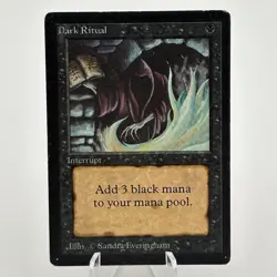 Vintage MTG Limited Edition Beta Dark Ritual Magic the Gathering Card LP - Image 1