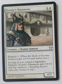 MTG Magic The Gathering Card Konda's Hatamoto Creature Human Samurai White - Image 1