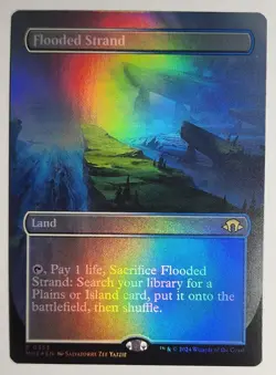 MTG - Flooded Strand - Foil Borderless MH3 0353 Modern Horizons 3 - Print Lines - Image 1