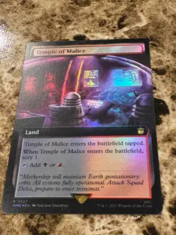 TEMPLE OF MALICE Magic Gathering MTG Dr Who Extended Art Foil - Image 1
