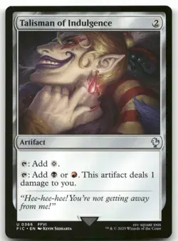 Talisman of Indulgence 366 MTG Commander: FINAL FANTASY U NM - Image 1