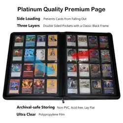 Premium 16-Pocket Card Binder - Fits 1408 Trading Cards, Side Loading Ringles... - Image 12