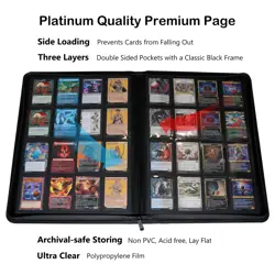 Premium 16-Pocket Card Binder - Fits 1408 Trading Cards, Side Loading Ringles... - Image 3