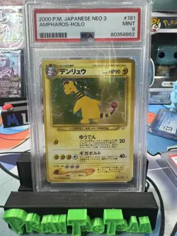 PSA 9 MINT 2000 Pokemon Japanese Neo Revelation Ampharos Holo Rare #181 - Image 1