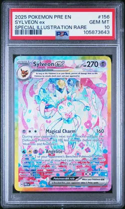 2025 POKEMON PRE EN-PRISMATIC EVOLUTIONS #156 SYLVEON EX PSA 10 - Image 1