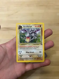 Aerodactyl Holo Fossil 1/62 Vintage Pokemon Card WOTC 1999 - LP Condition - Image 1