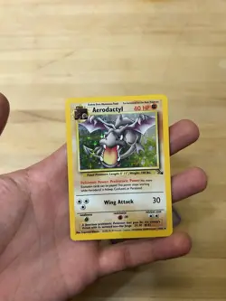 Aerodactyl Holo Fossil 1/62 Vintage Pokemon Card WOTC 1999 - LP Condition - Image 2