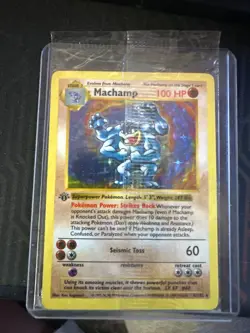 "1999 Pokemon Machamp 1st Edition Holo Base Set - 8/102 - WOTC - Vintage Card" - Image 1