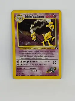 Pokemon Card Sabrina's Alakazam 16/132 Gym Challenge HOLO RARE - HP - Image 1
