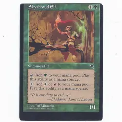 MTG Tempest TMP Skyshroud Elf misprint off center miscut Magic - Image 2