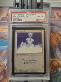 Holy Strength MTG Magic the Gathering Alpha PSA 8 Vintage Old School Collectible - Image 1