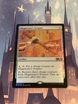 MTG FOIL Magistrate's Scepter - Core Set 2019 #238 PRERELEASE - Image 1