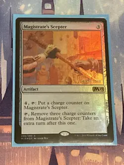 MTG FOIL Magistrate's Scepter - Core Set 2019 #238 PRERELEASE - Image 2