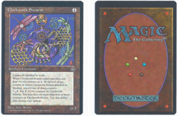 MTG Homelands HML Clockwork Swarm misprint off center miscut Magic Artifact - Image 1