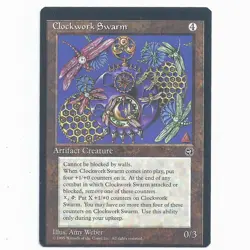 MTG Homelands HML Clockwork Swarm misprint off center miscut Magic Artifact - Image 2