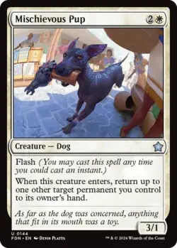 Mischievous Pup - Light Play MTG Foundations - Image 1