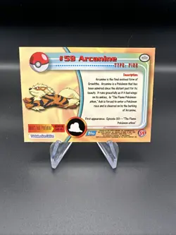 Topps Pokemon Arcanine #59 1999 TV Animation Edition - Image 2