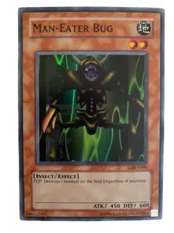 YUGIOH Man-Eater Bug LOB-E088 Super Rare 2002 LP - Image 1