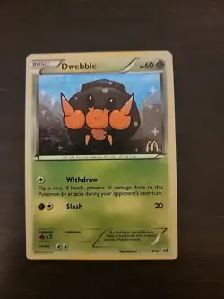McDonald's 2012 Dwebble Promo Pokemon TCG Card 3/12 - Image 1