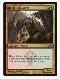 Ruination Wurm #192 Gatecrash Magic Card With Protective Sleeve - Image 1