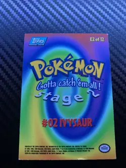 Topps 1999 Ivysaur Pokemon TCG Card #02 Blue Logo 1st Print NM Non-Holo Rare NM - Image 3