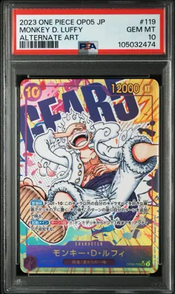 One Piece Card Game Monkey D. Luffy OP05-119 SEC Alternate Art PSA10 Japanese - Image 1
