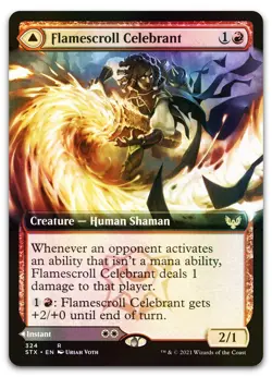 Flamescroll Celebrant (Extended Art) #324 (Foil) (NM) Strixhaven STX Magic MTG - Image 1