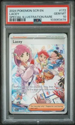2024 POKEMON SCR EN-STELLAR CROWN SPECIAL ILLUSTRATION RARE #172 LACEY PSA 10 - Image 1