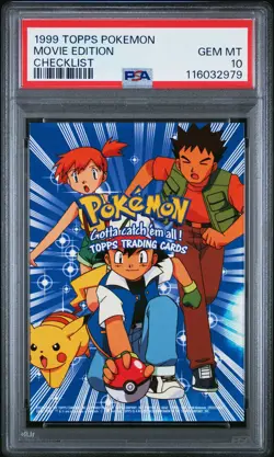 1999 TOPPS POKEMON THE MOVIE EDT CHECKLIST MOVIE EDITION PSA 10 - Image 1