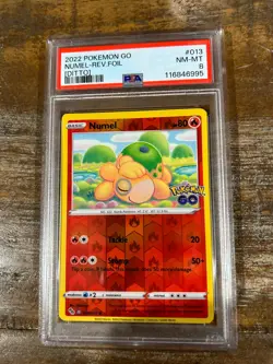 POKEMON 2022 GO NUMEL Reverse Foil DITTO #013 PSA 8 RARE - Image 1