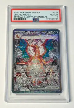 2023 POKEMON OBF EN-OBSIDIAN FLAMES SPECIAL ILLUSTRATION RARE CHARIZARD EX PSA 8 - Image 1